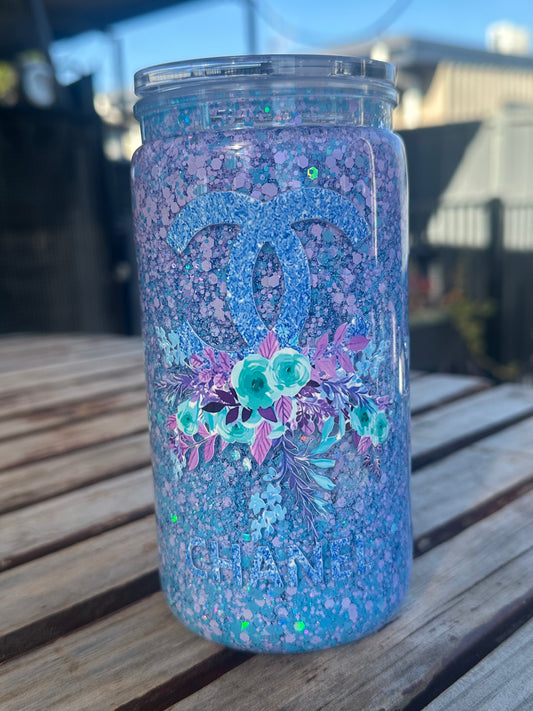 Acrylic snow globe tumbler